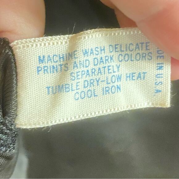 Vintage vanity Fair black short Lace Accent Slip Dress 40” bust EUC - Picture 9 of 9